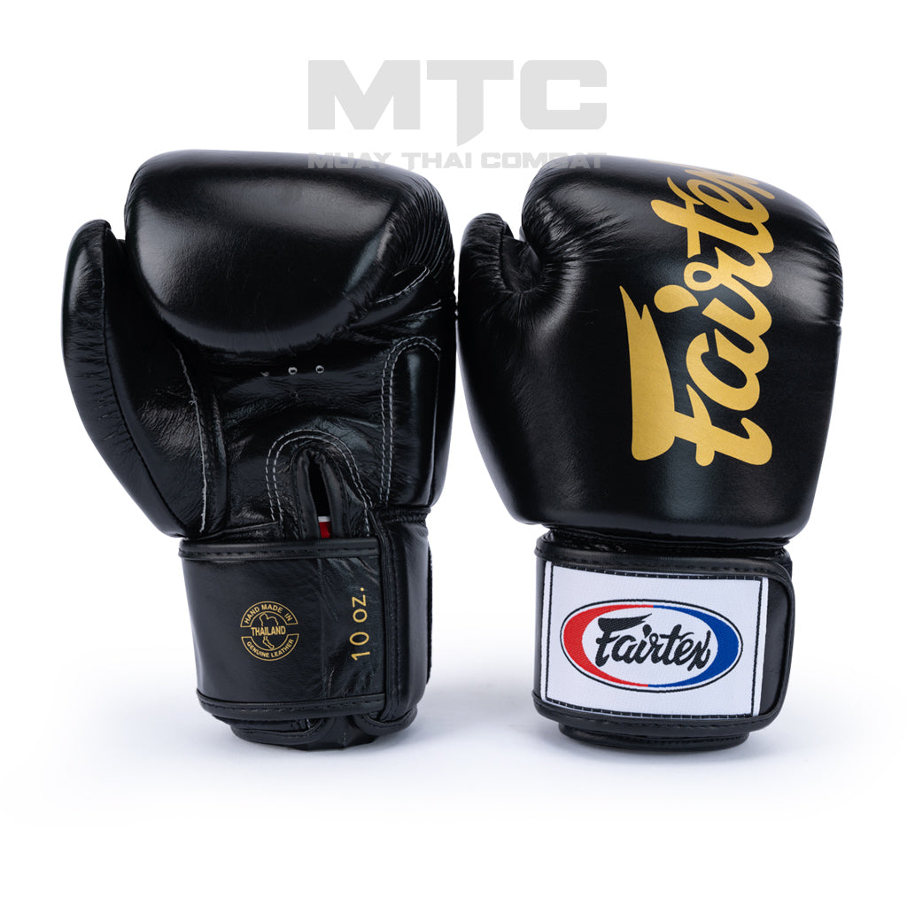 Fairtex Black Deluxe Tight-Fit Boxing Gloves