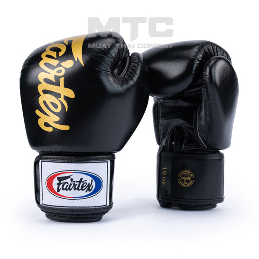 Fairtex Black Deluxe Tight-Fit Boxing Gloves